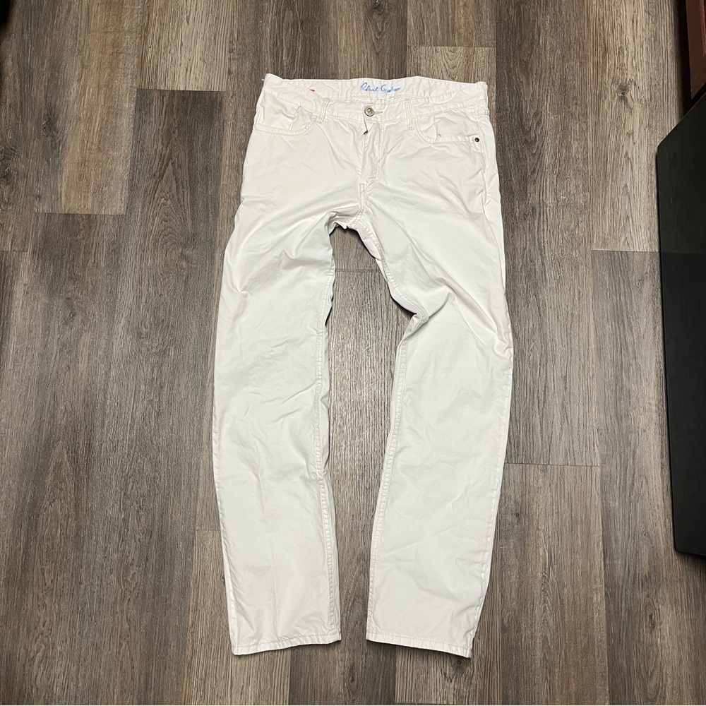 Robert Graham Men's Straight Leg White Pants 35x32
